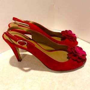 Bandolino, Size 8.5, Red, Suede, Used